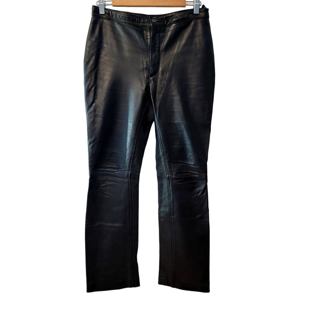 Steve Madden Vintage 100% Leather Black Pants Size 8